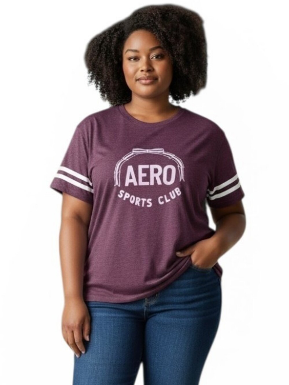 Aeropostale Plum Graphic V-Neck Tee